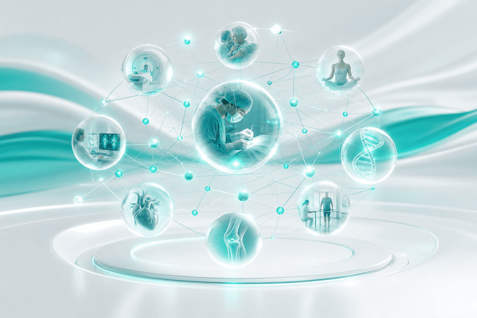 Interconnected holistic healthcare recovery system visualization